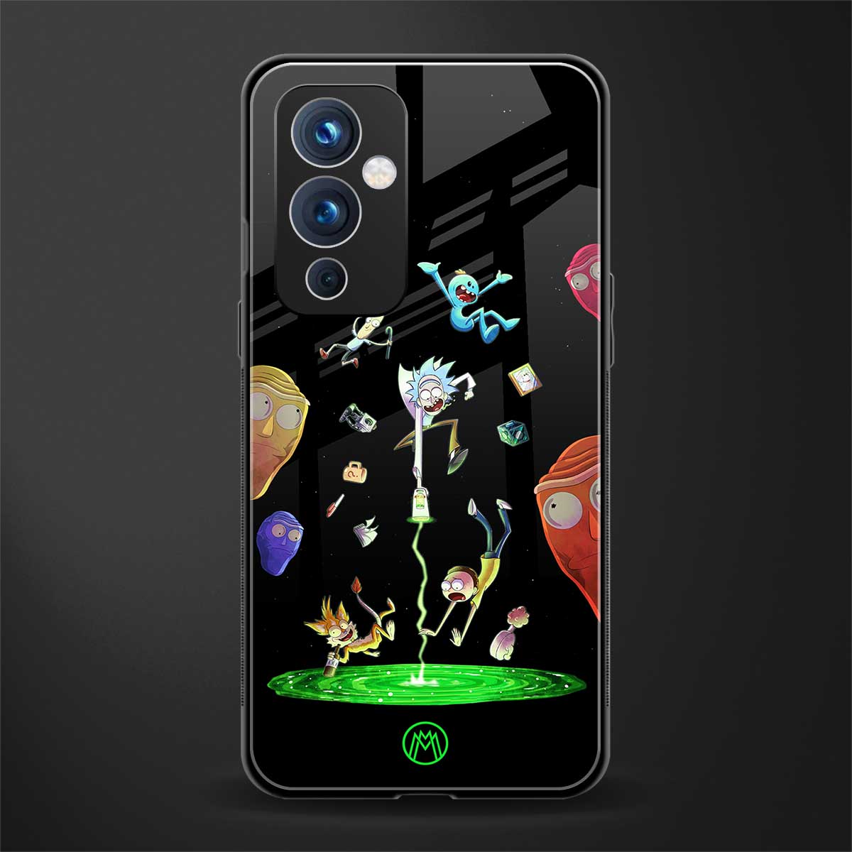 rick and morty amoled back phone cover | glass case for oneplus 9