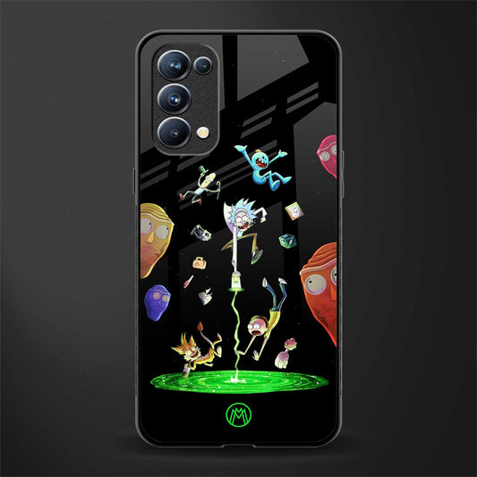 rick and morty amoled back phone cover | glass case for oppo reno 5