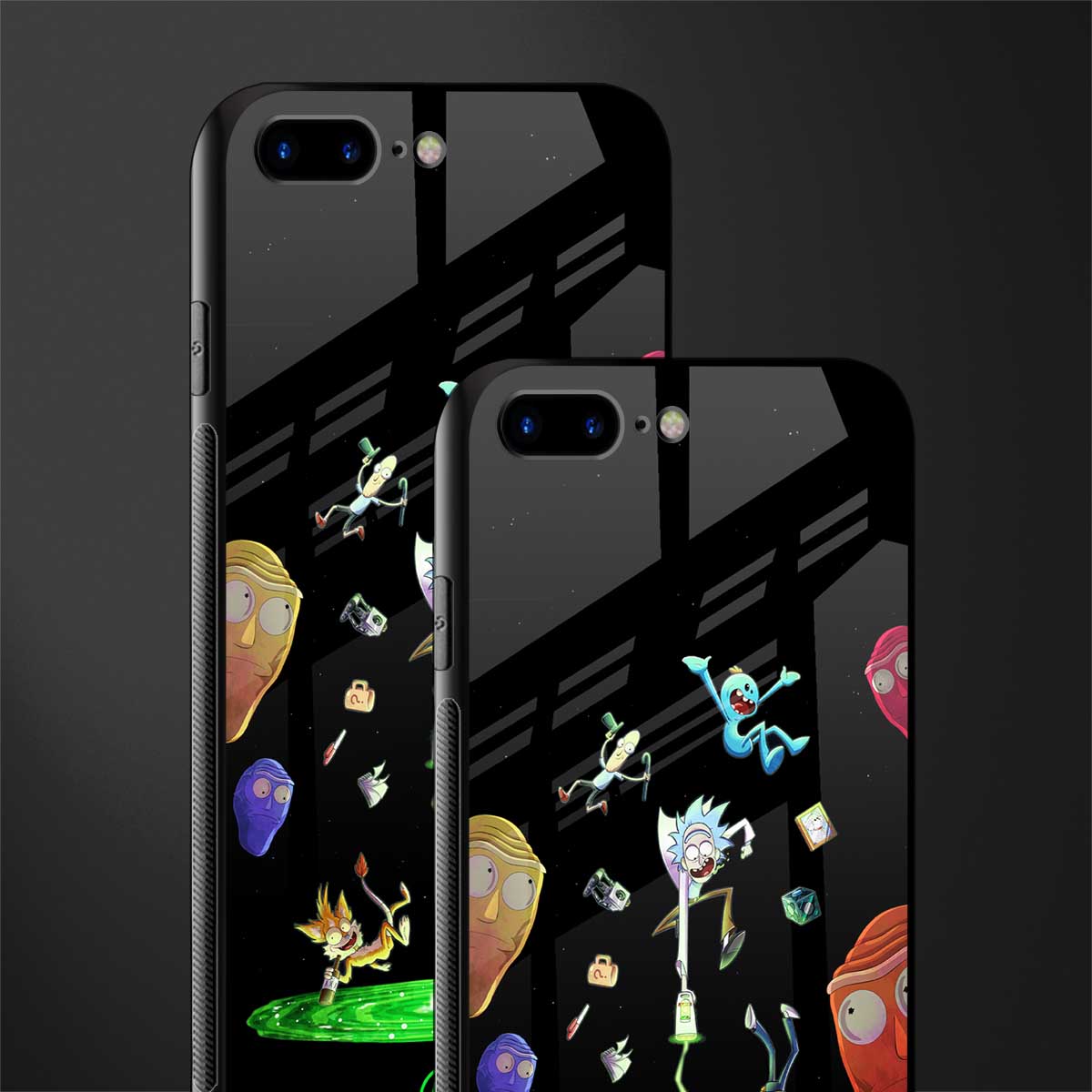 rick and morty amoled glass case for iphone 8 plus image-2