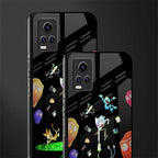rick and morty amoled back phone cover | glass case for vivo v21e 4g
