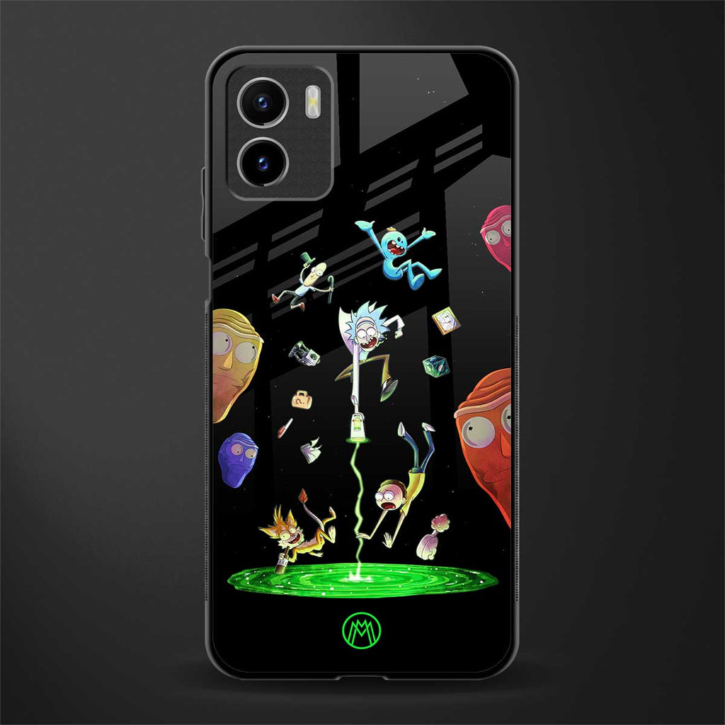 rick and morty amoled back phone cover | glass case for vivo y72