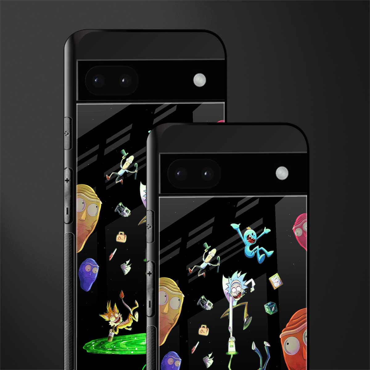 rick and morty amoled back phone cover | glass case for google pixel 6a
