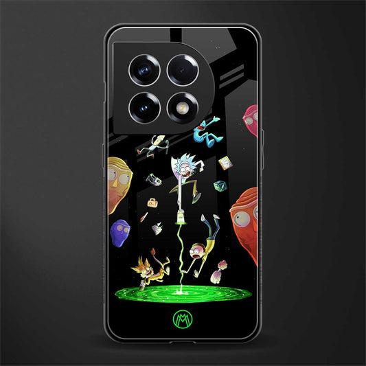 rick and morty amoled back phone cover | glass case for oneplus 11