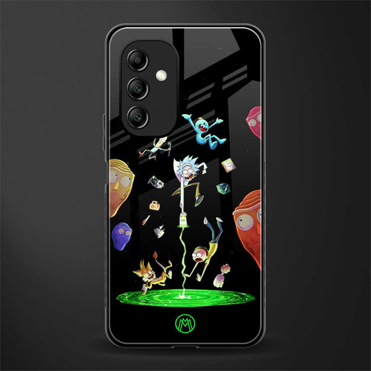 rick and morty amoled back phone cover | glass case for samsung galaxy a14 5g