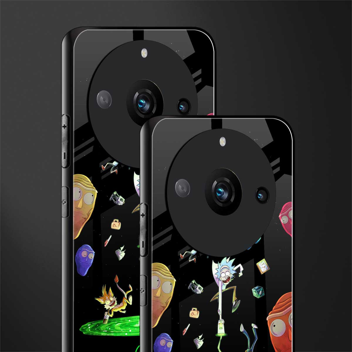 rick and morty amoled back phone cover | glass case for realme 11 pro 5g