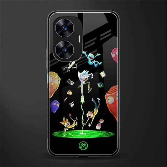 rick and morty amoled back phone cover | glass case for realme c55