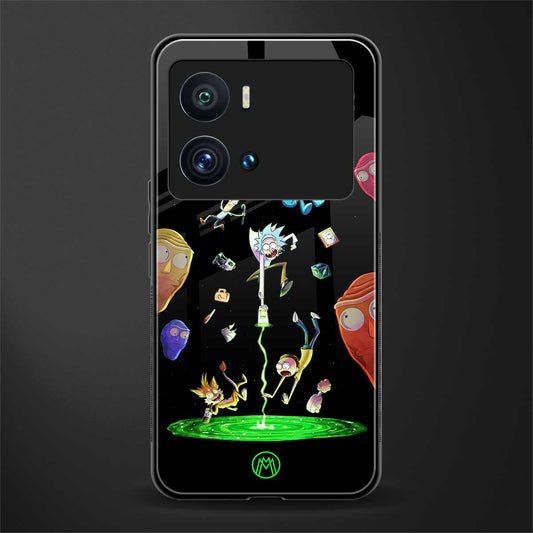 rick and morty amoled back phone cover | glass case for iQOO 9 Pro