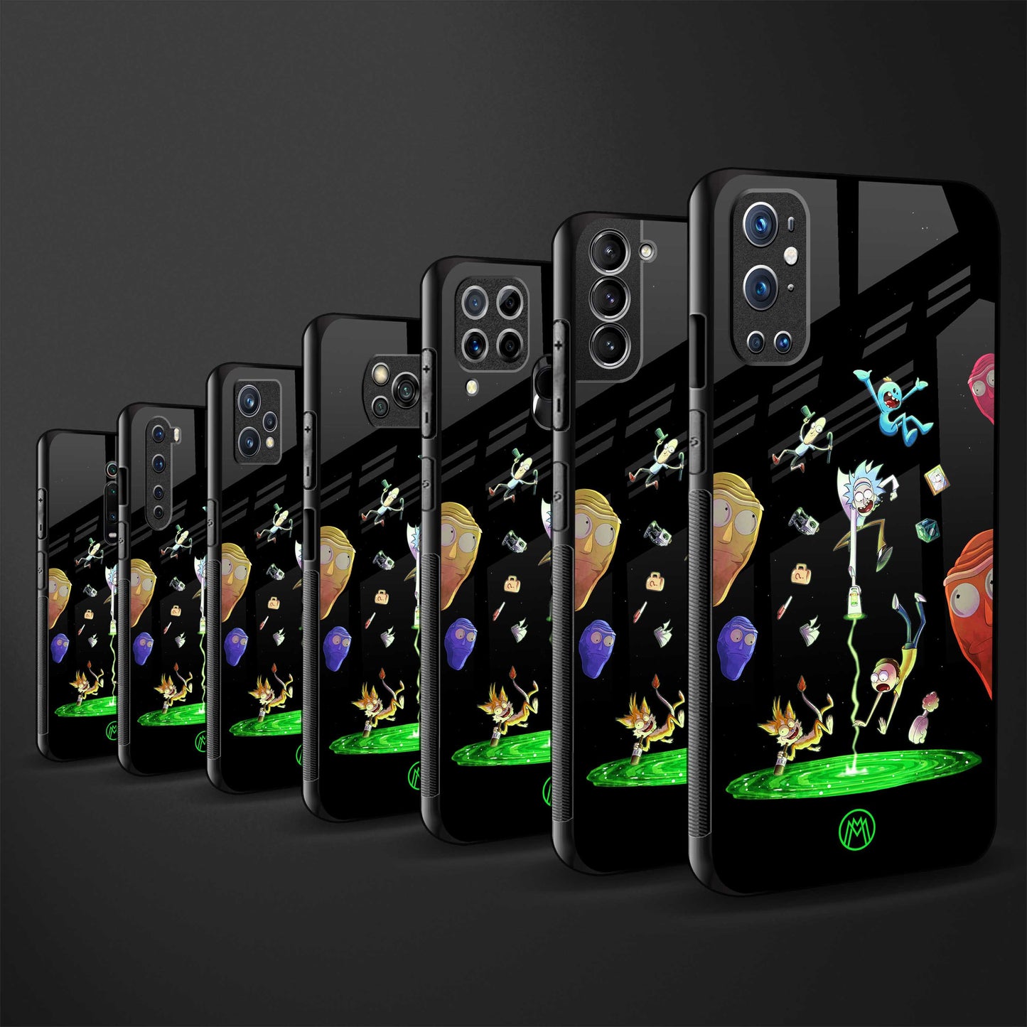 rick and morty amoled back phone cover | glass case for vivo t1 44w 4g