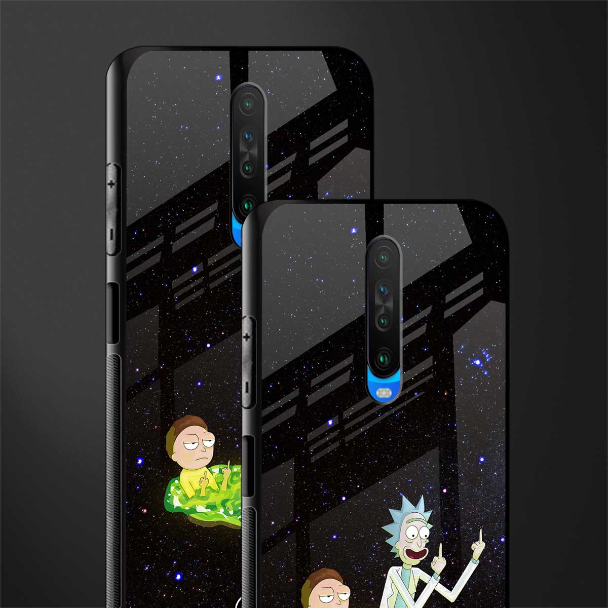 rick and morty fo aesthetic glass case for poco x2 image-2