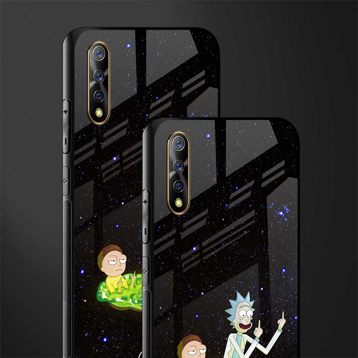 rick and morty fo aesthetic glass case for vivo z1x image-2