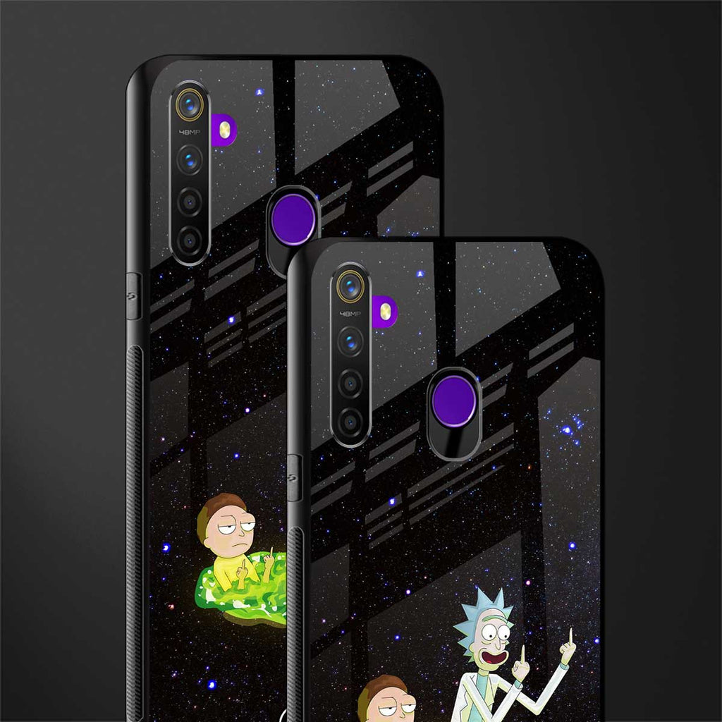 rick and morty fo aesthetic glass case for realme 5 image-2