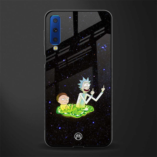 rick and morty fo aesthetic glass case for samsung galaxy a7 2018 image