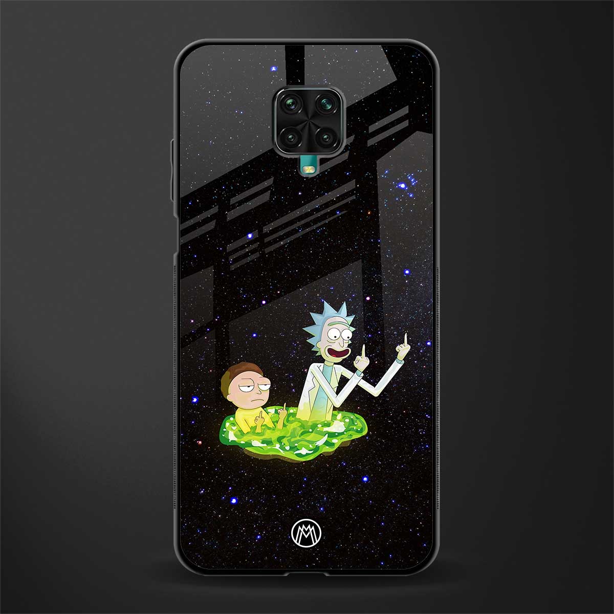 rick and morty fo aesthetic glass case for redmi note 9 pro max image