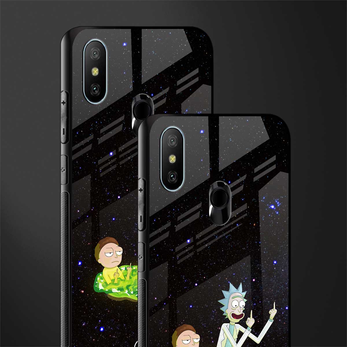 rick and morty fo aesthetic glass case for redmi 6 pro image-2
