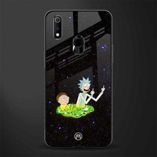 rick and morty fo aesthetic glass case for realme 3 pro image