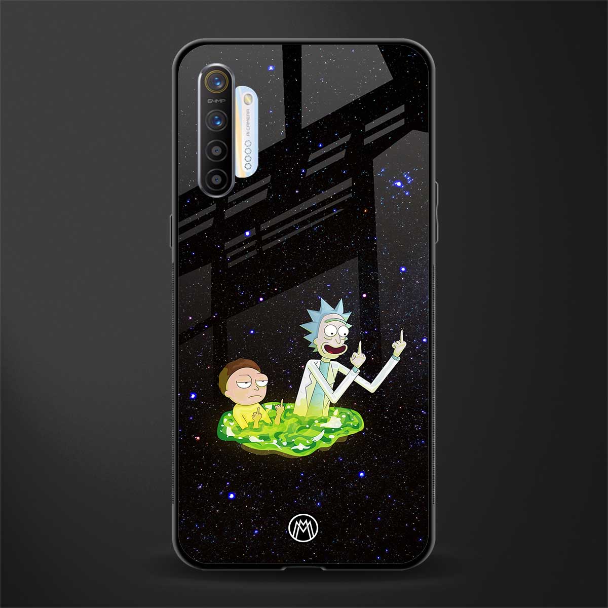 rick and morty fo aesthetic glass case for realme xt image