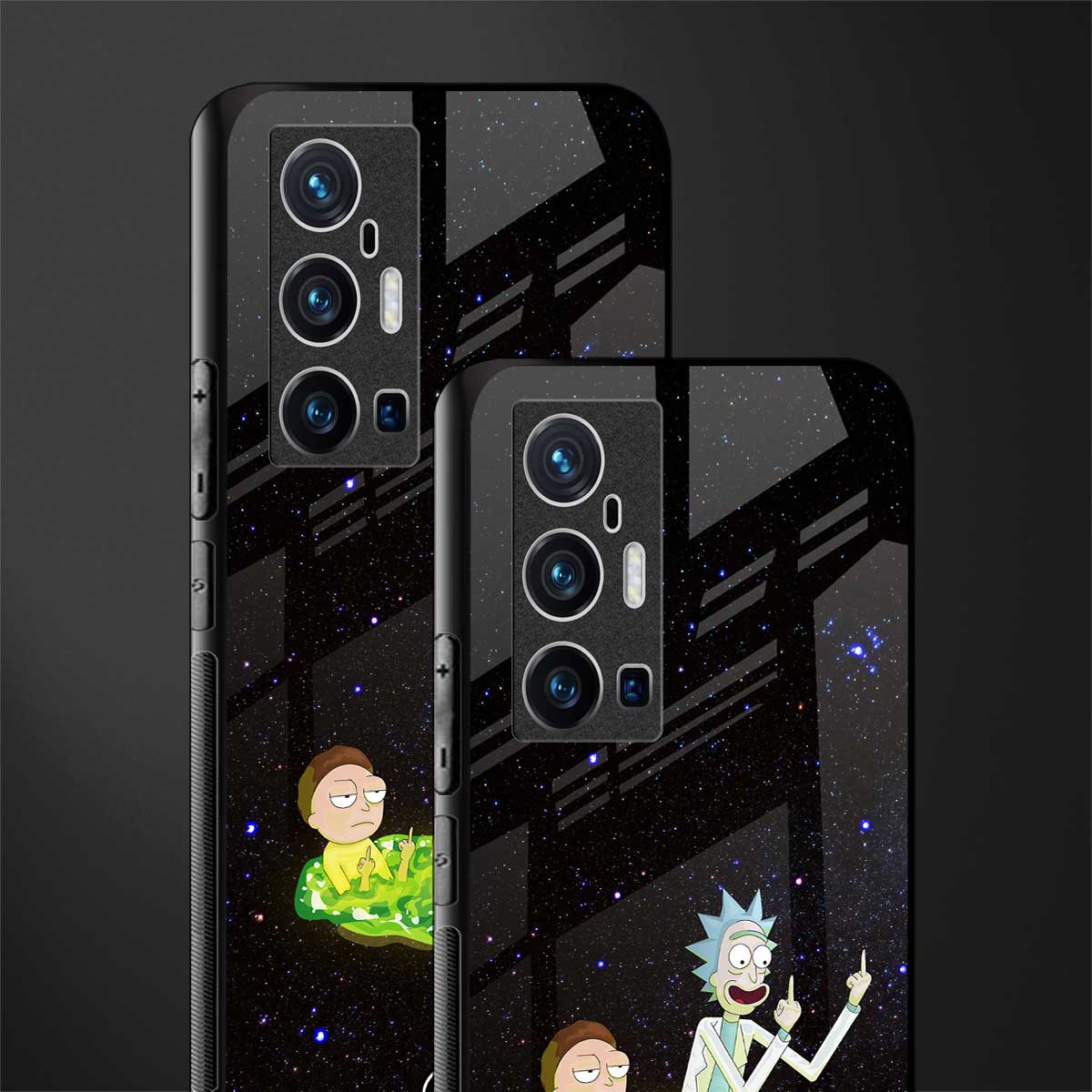 rick and morty fo aesthetic glass case for vivo x70 pro plus image-2
