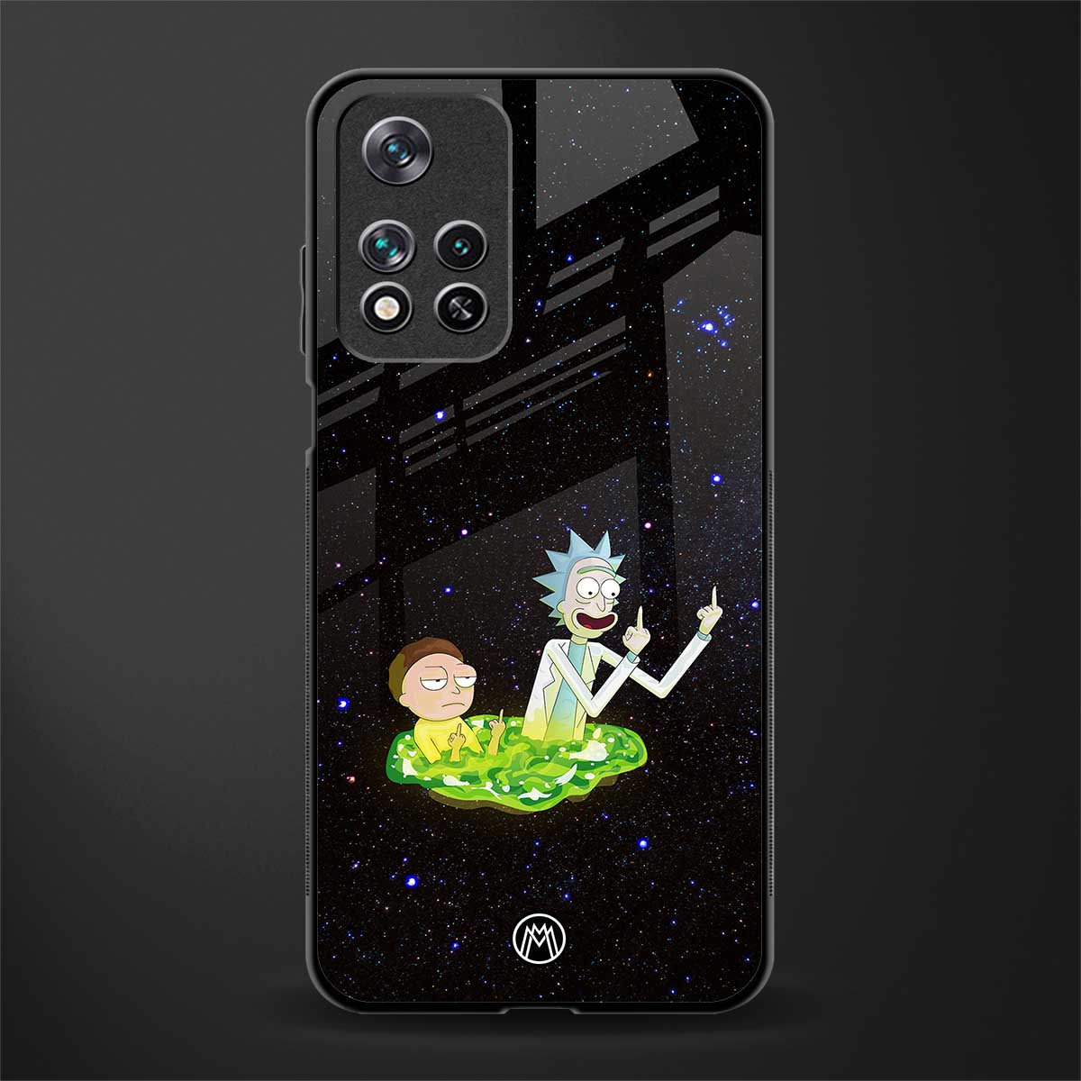 rick and morty fo aesthetic glass case for poco m4 pro 5g image