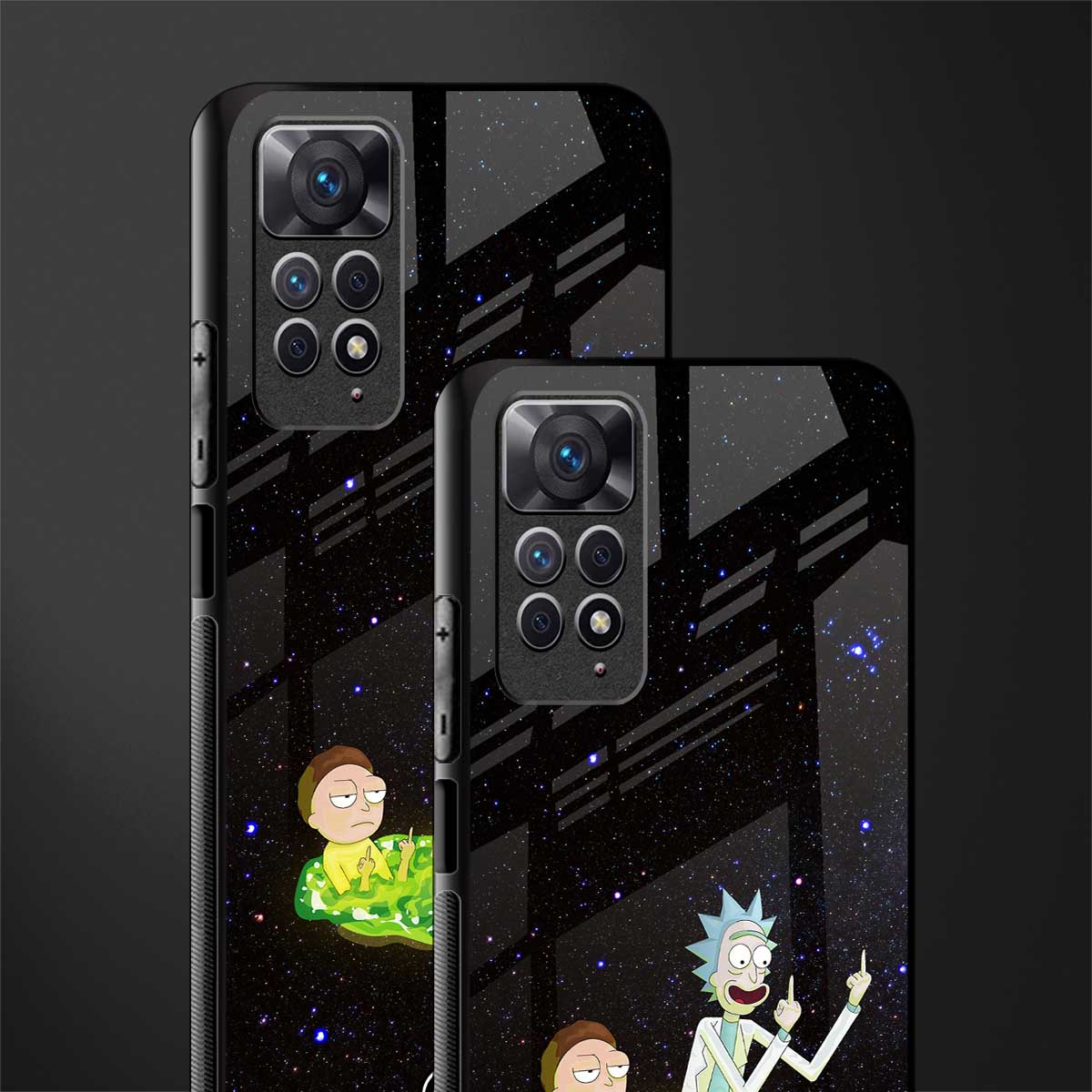 rick and morty fo aesthetic glass case for redmi note 11 image-2