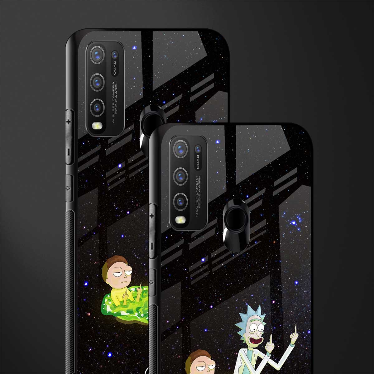 rick and morty fo aesthetic glass case for vivo y50 image-2