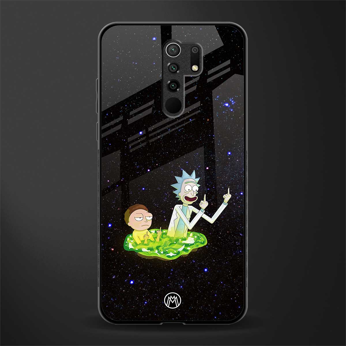 rick and morty fo aesthetic glass case for poco m2 image