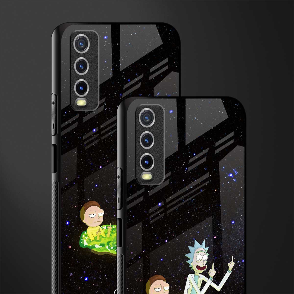 rick and morty fo aesthetic glass case for vivo y20 image-2