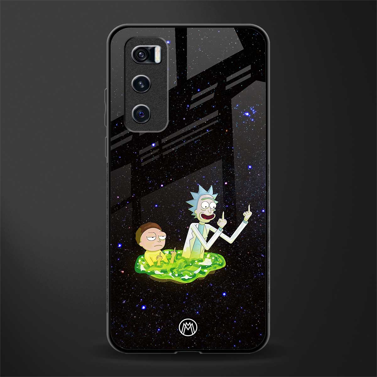 rick and morty fo aesthetic glass case for vivo v20 se image