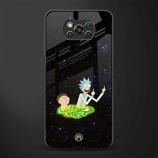 rick and morty fo aesthetic glass case for poco x3 image