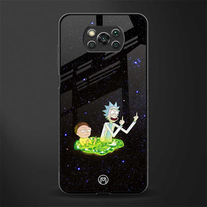 rick and morty fo aesthetic glass case for poco x3 pro image