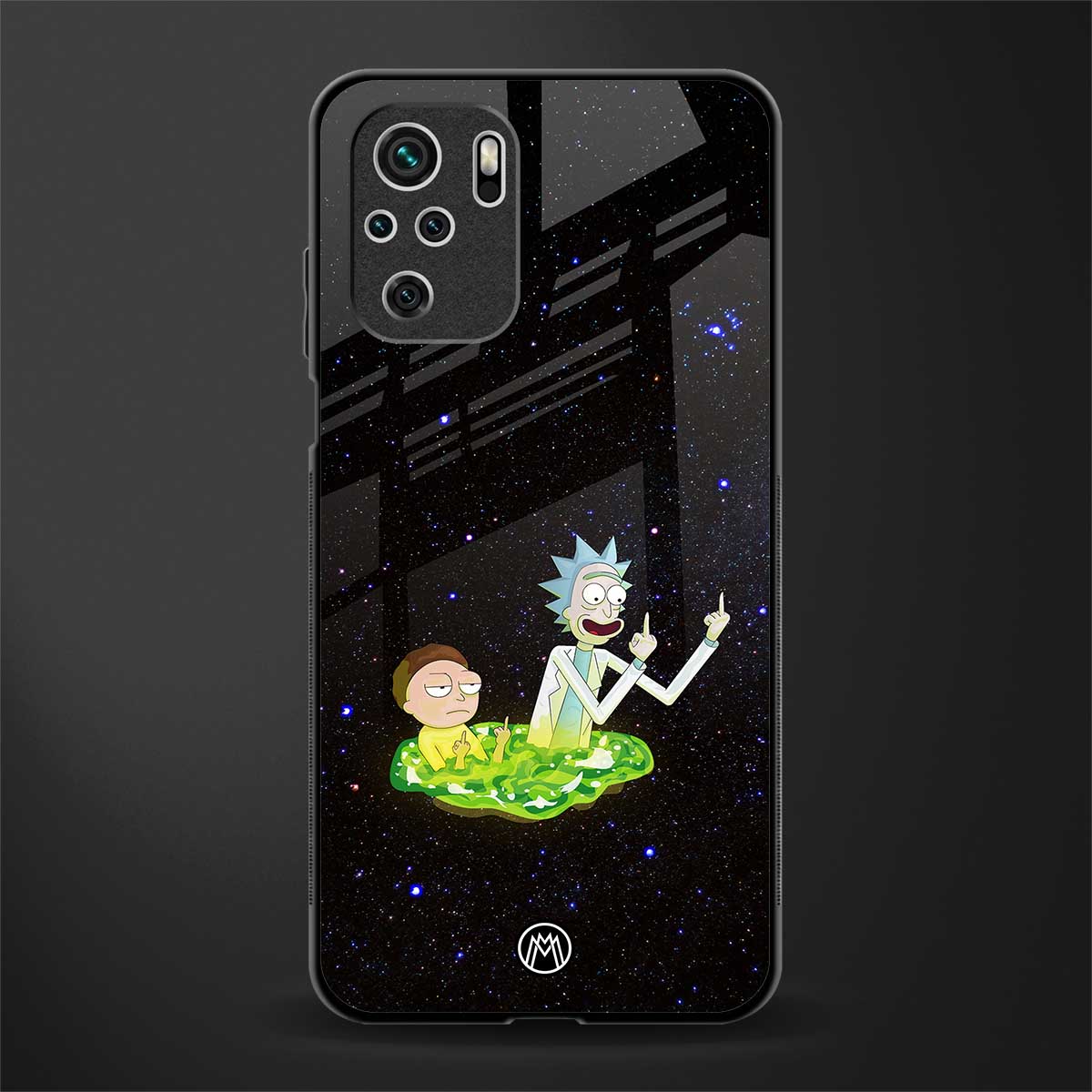 rick and morty fo aesthetic glass case for redmi note 10 image