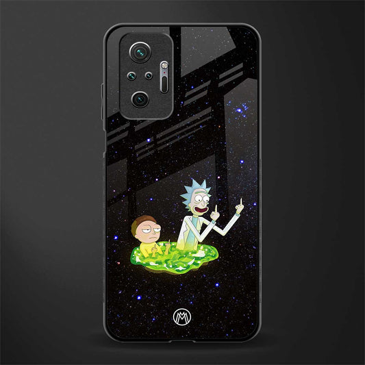 rick and morty fo aesthetic glass case for redmi note 10 pro image