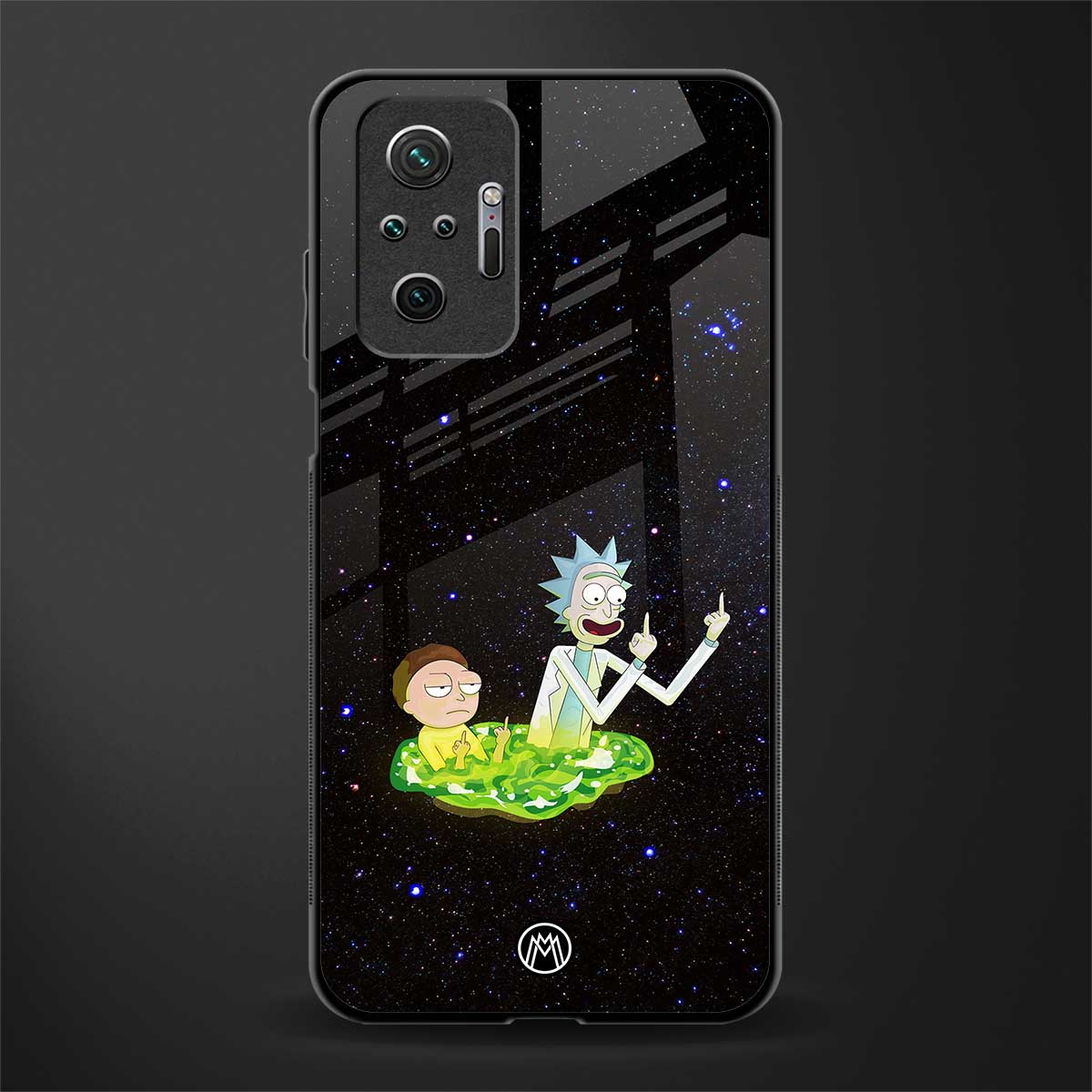 rick and morty fo aesthetic glass case for redmi note 10 pro max image
