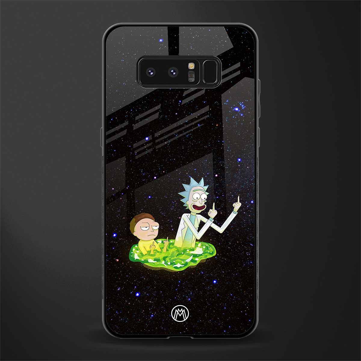 rick and morty fo aesthetic glass case for samsung galaxy note 8 image