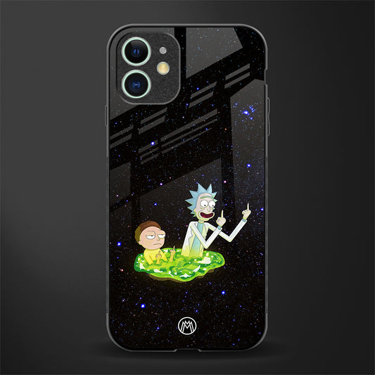 rick and morty fo aesthetic glass case for iphone 11 image