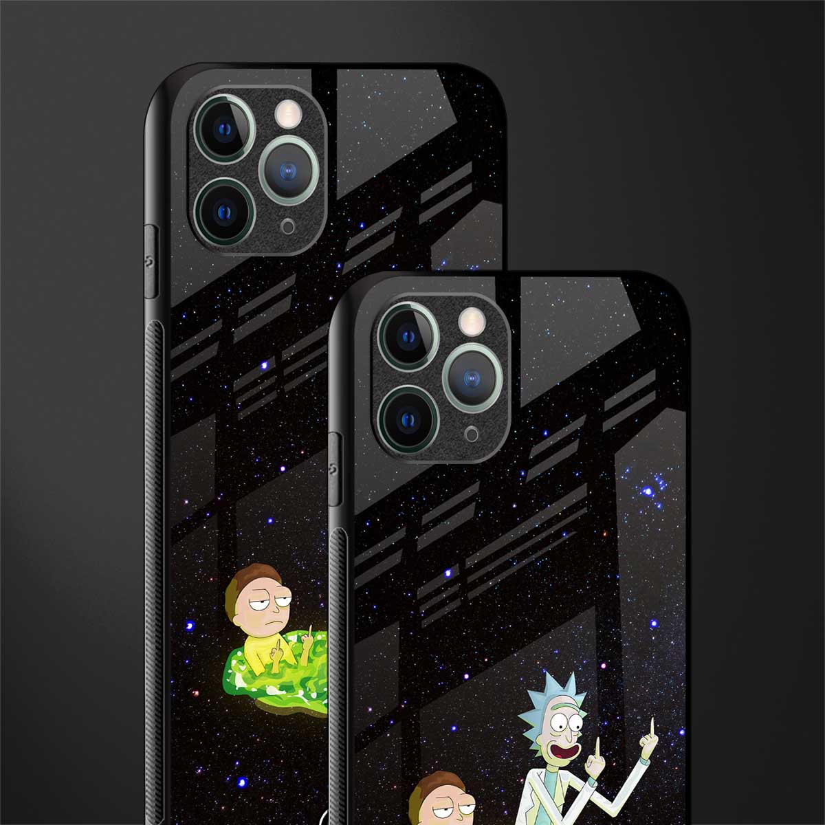 rick and morty fo aesthetic glass case for iphone 11 pro image-2