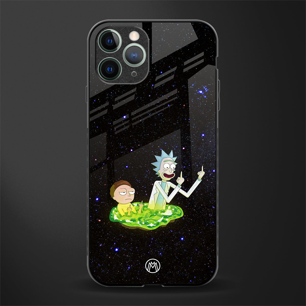 rick and morty fo aesthetic glass case for iphone 11 pro image