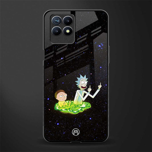 rick and morty fo aesthetic glass case for realme 8i image