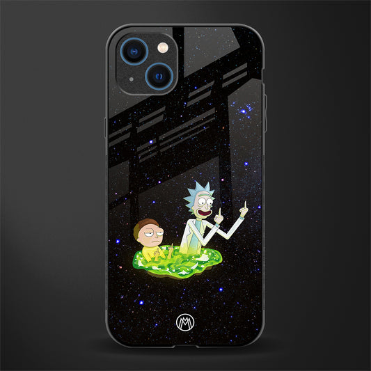 rick and morty fo aesthetic glass case for iphone 13 image