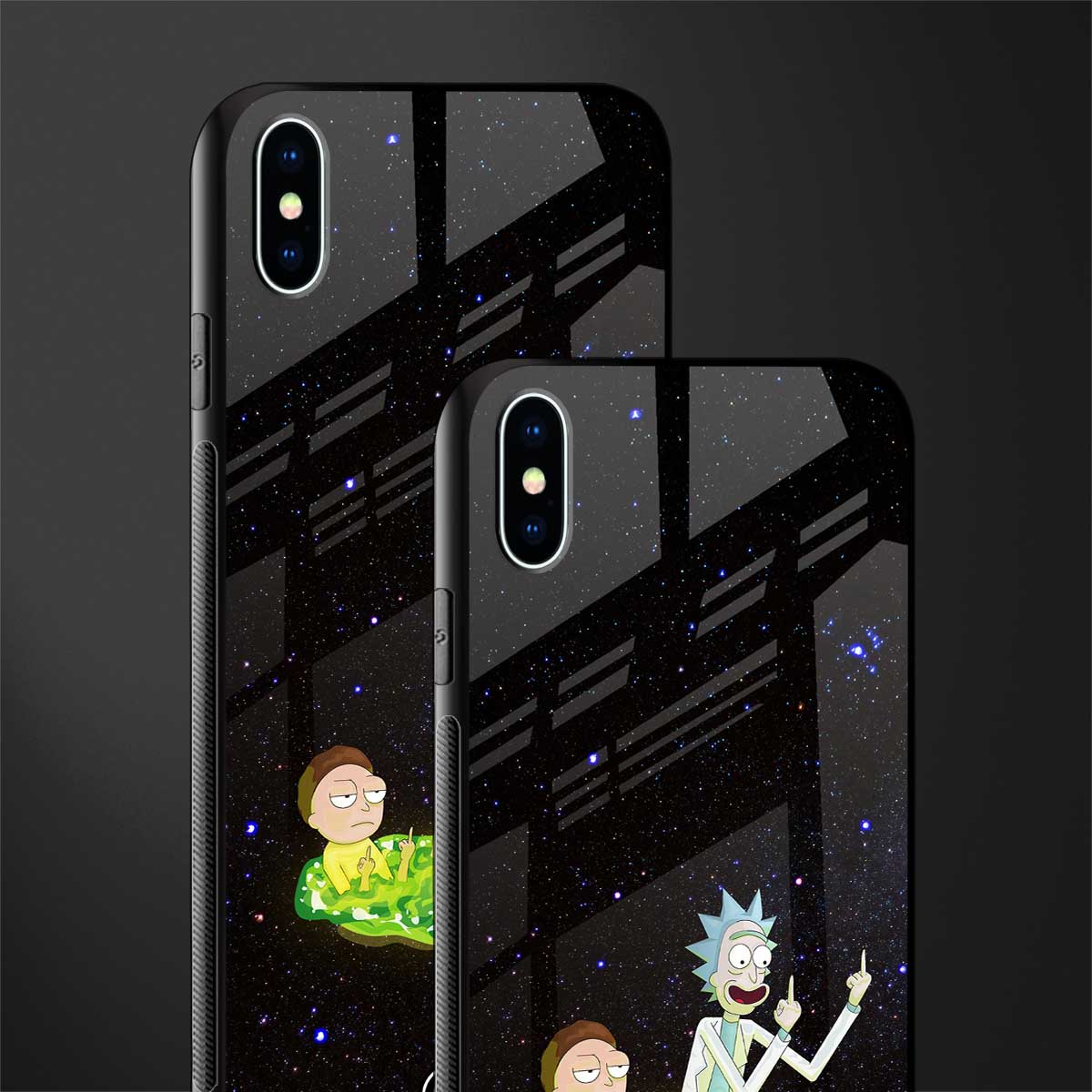 rick and morty fo aesthetic glass case for iphone xs max image-2