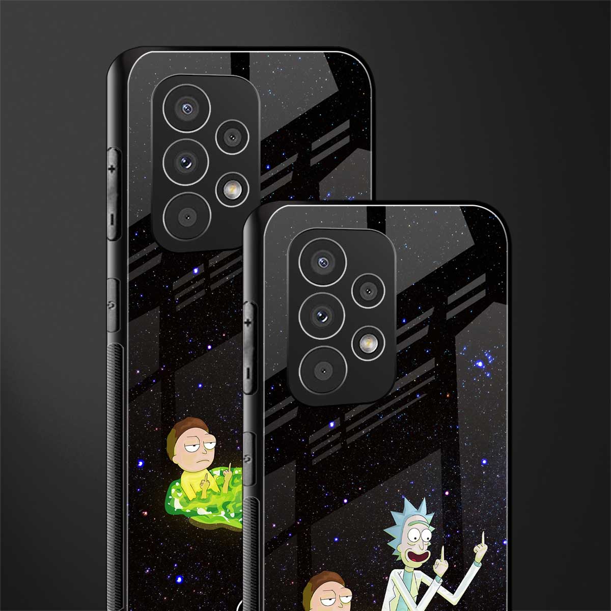 rick and morty fo aesthetic back phone cover | glass case for samsung galaxy a53 5g