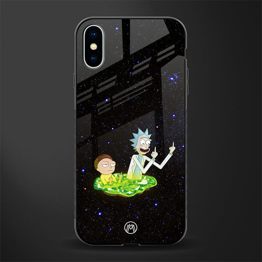 rick and morty fo aesthetic glass case for iphone xs image