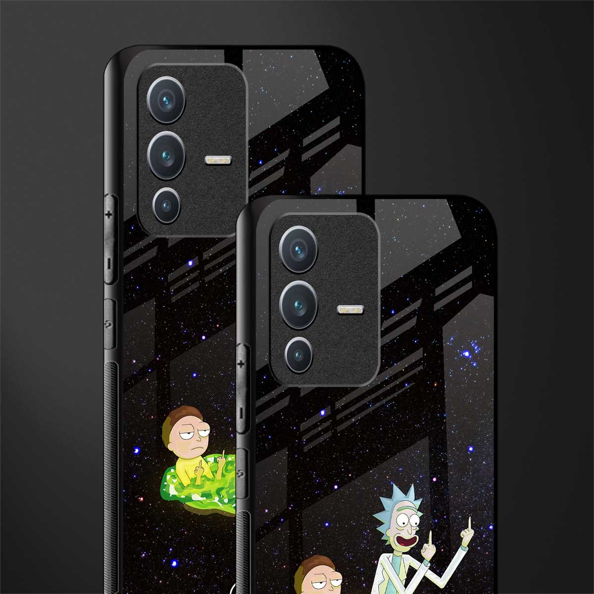 rick and morty fo aesthetic glass case for vivo v23 5g image-2
