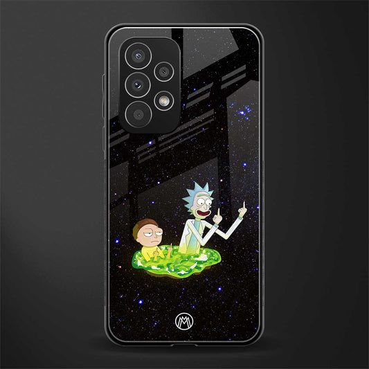 rick and morty fo aesthetic back phone cover | glass case for samsung galaxy a73 5g
