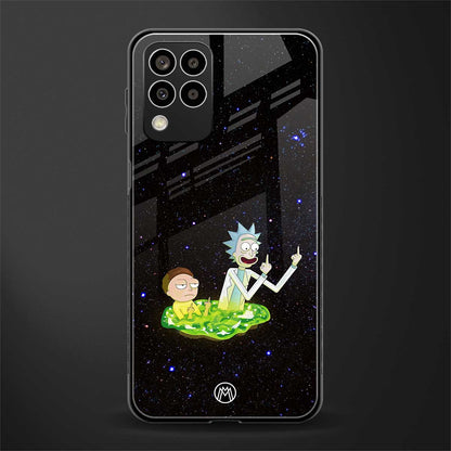 rick and morty fo aesthetic back phone cover | glass case for samsung galaxy m33 5g
