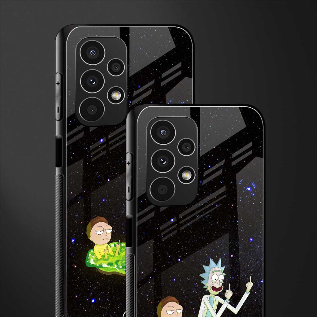 rick and morty fo aesthetic back phone cover | glass case for samsung galaxy a13 4g
