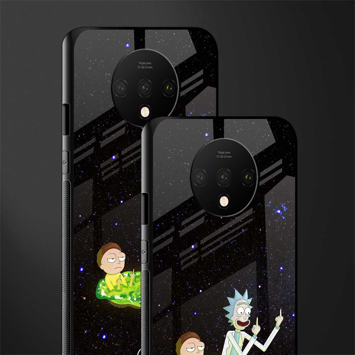 rick and morty fo aesthetic glass case for oneplus 7t image-2