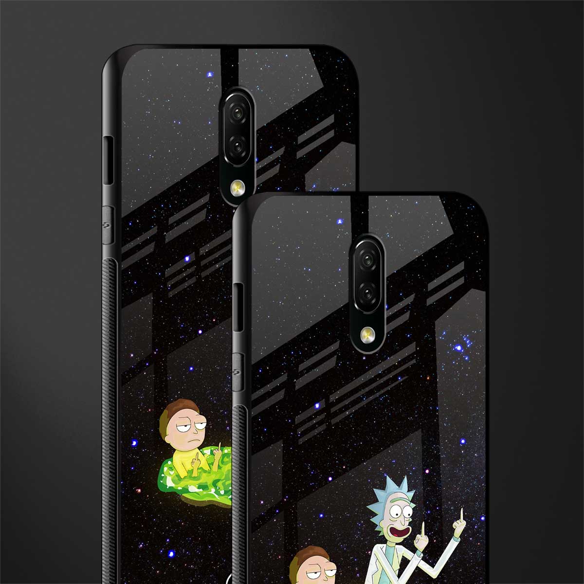 rick and morty fo aesthetic glass case for oneplus 7 image-2