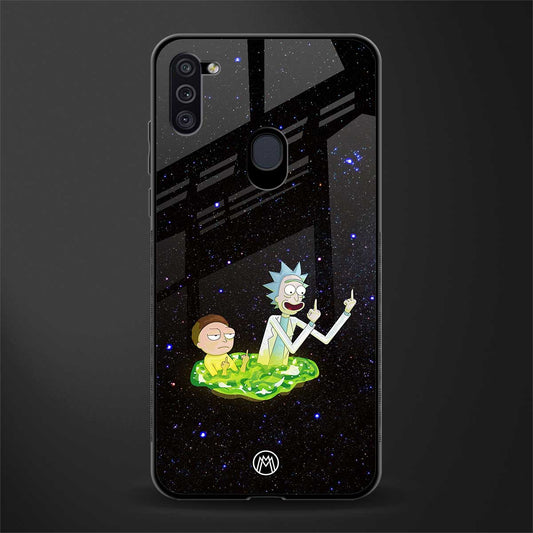 rick and morty fo aesthetic glass case for samsung a11 image
