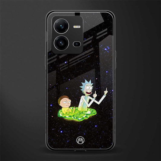 rick and morty fo aesthetic back phone cover | glass case for vivo v25-5g