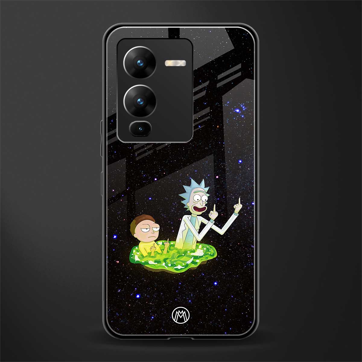 rick and morty fo aesthetic back phone cover | glass case for vivo v25 pro 5g